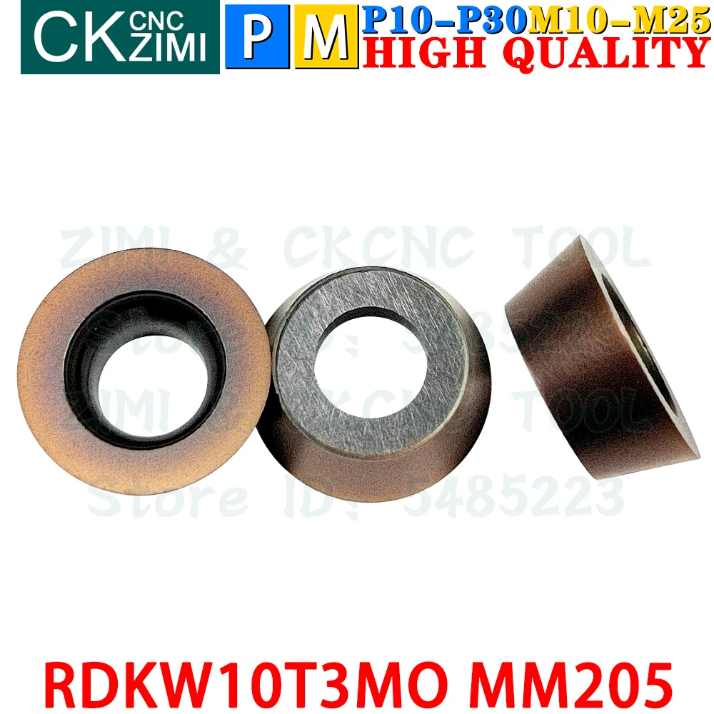 RDKW10T3MO MM205 RDKW 10T3 MO MM205 Insertos de carboneto de faceamento Ferramentas de insertos de fresamento indexáveis RPMT RDMT RDKW10T3 RDKW 10T3 MO CNC Ferramentas de torno de metal para aço inoxidável