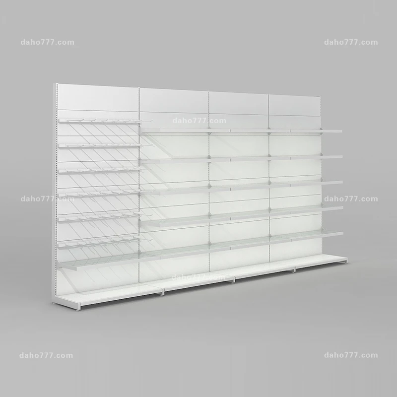 custom.Xingye Custom Heavy-Duty White Single-Sided Iron Metal Supermarket Rack Single Layer Retail Display Shop Shelving Elegant