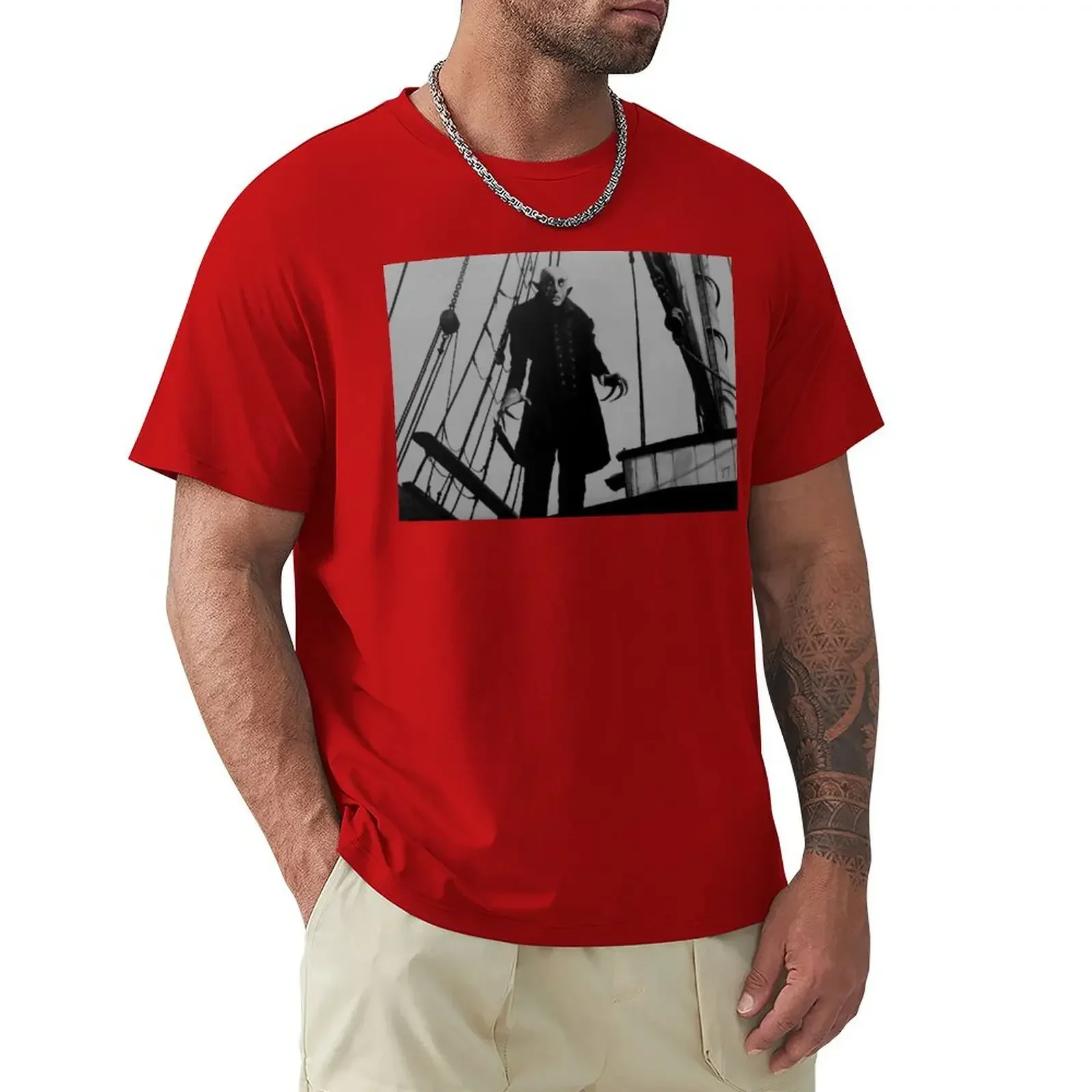 2024 korean fashion summer tops men graphic t shirts Nosferatu vintage T-shirt  men clothing Casual T-shirts man Cartoon image 4