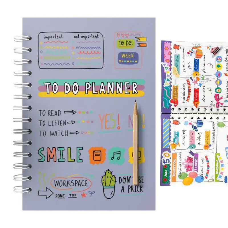 2025 Planner Appointment Organizer Thick Paper Flexible Planner 2025 Calendar Twin-Wire Binding Notebook For School 6x 8 Inches