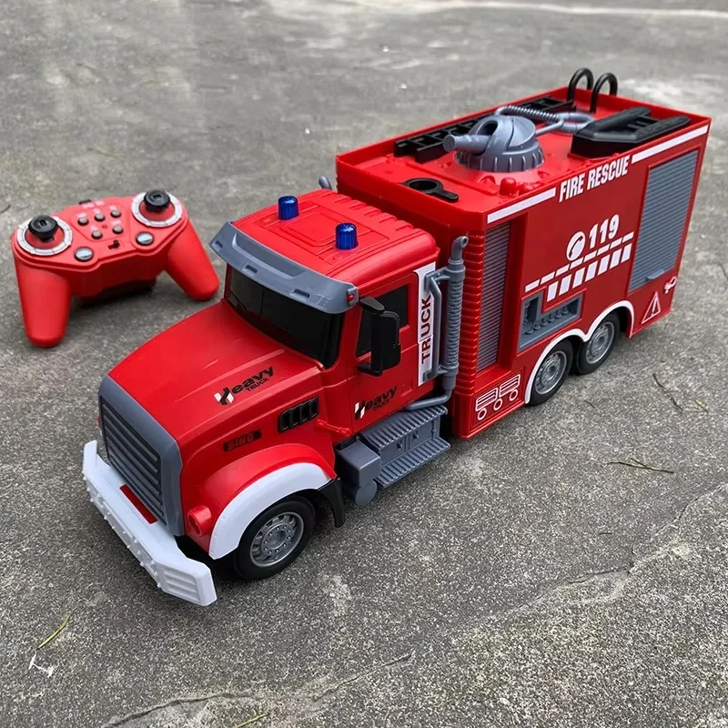 1:12 RC Feuerwehrauto Fernbedienung Rettung Feuerwehr Motor Leiter Feuerwehrauto Wasserspray Technik Fahrzeug Modell Spielzeug KidGift