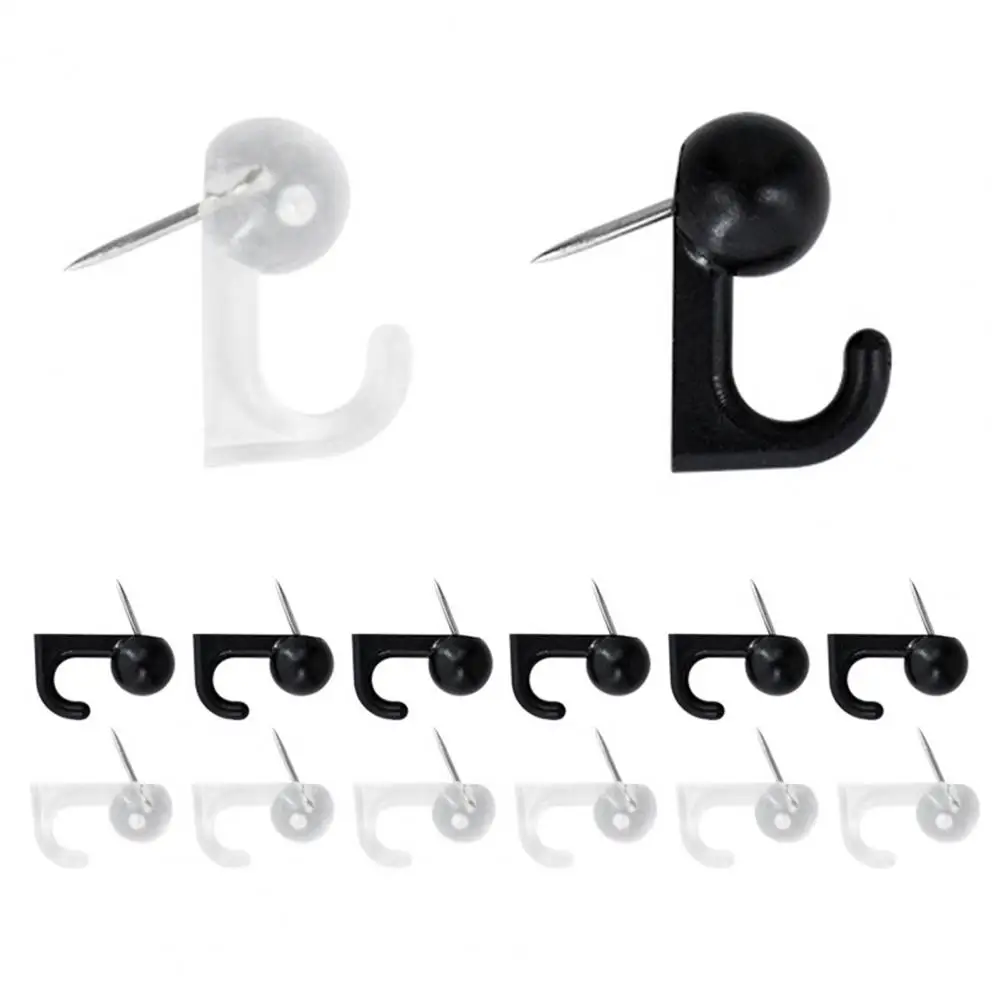 Pin peta dengan kotak plastik Pin papan gabus serbaguna perlengkapan rumah kantor 50 buah Pin dorong dengan kotak plastik kait untuk buletin gabus