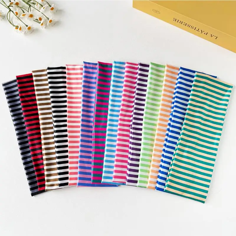 1 Pc Stretch Print Korean Hair Band – American Sweet Striped Sports Fabric, Yoga Vintage Hair Accessory