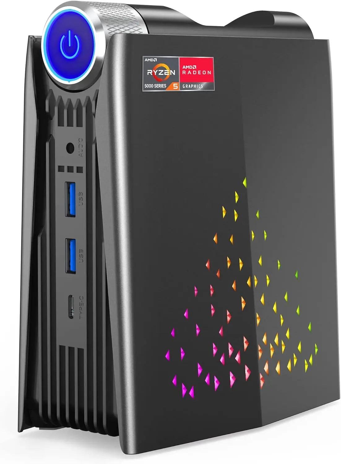 ACEMAGIC AMR5 Mini PC AMD Ryzen 7 5700U DDR4 16G SSD512GB Windows 11Pro RGB Colorful Breathing Light