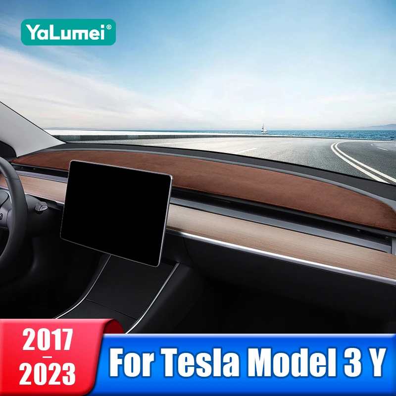 

Car Dashboard Cover For Tesla Model Y Model 3 2017 2018 2019 2020 2021 2022 2023 Instrument Desk Non-slip Pad Accessories
