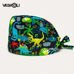 dinosaur print Elastic cap surgery hat dentist operating caps dental head cap nurse accessories pet shop clinic nursing cap