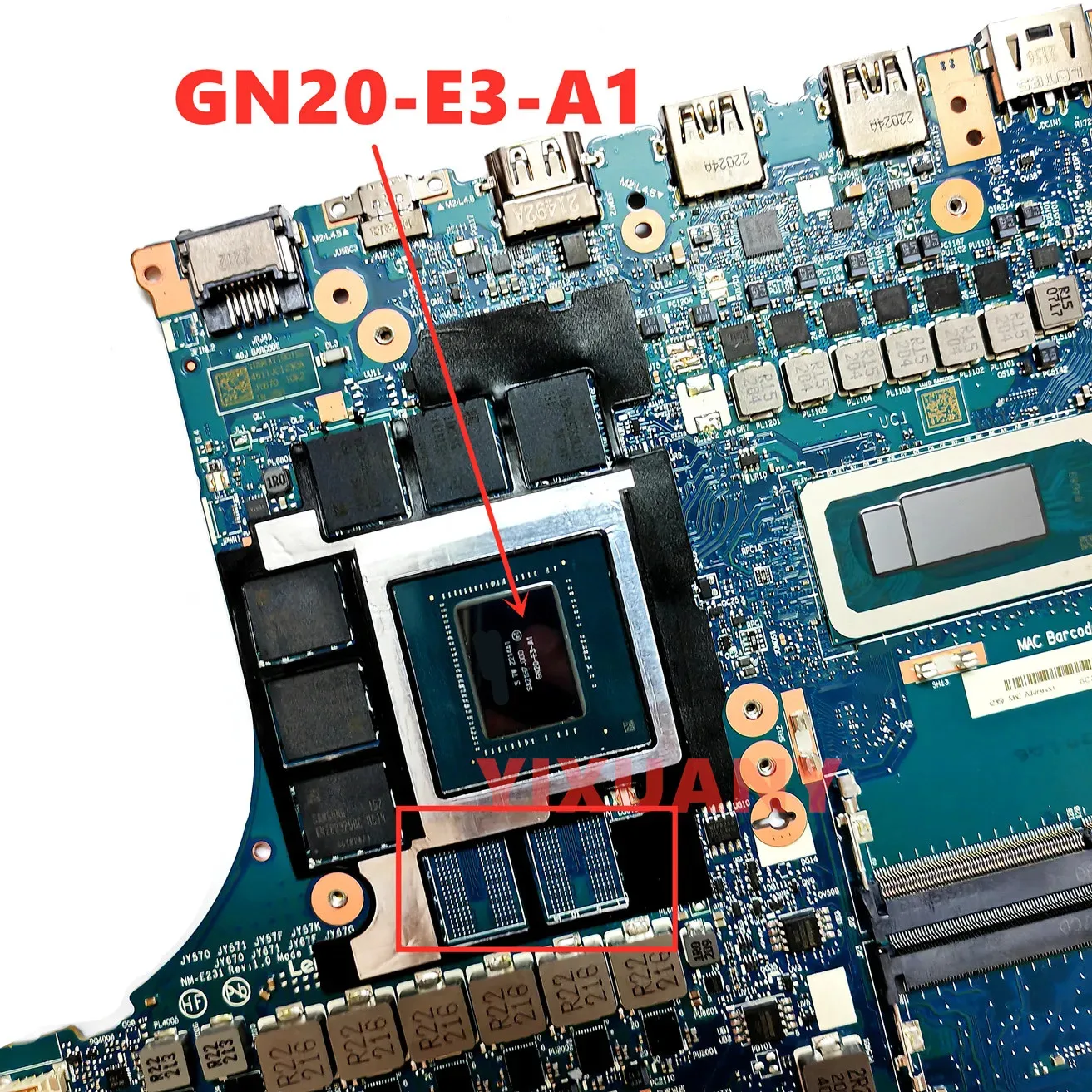 NM-E231 for Lenovo Legion Y9000P Notebook motherboard with CPU I5-12500H/I7-12700H i9 GTX3060/TX3070 6G/8G GPU DDR5 100 Test OK