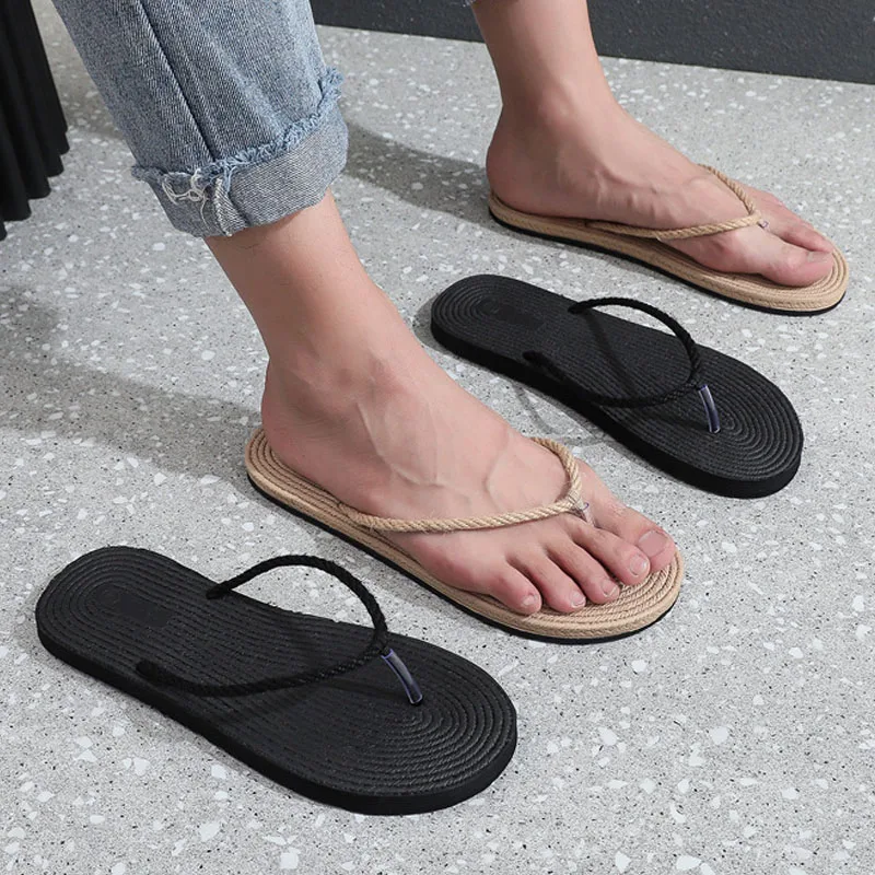 New Slippers Men Home Indoors Anti-slip Shoes Summer Floor Bedroom Shoes Indoor House Beach Slides Four Season Chausson Homme