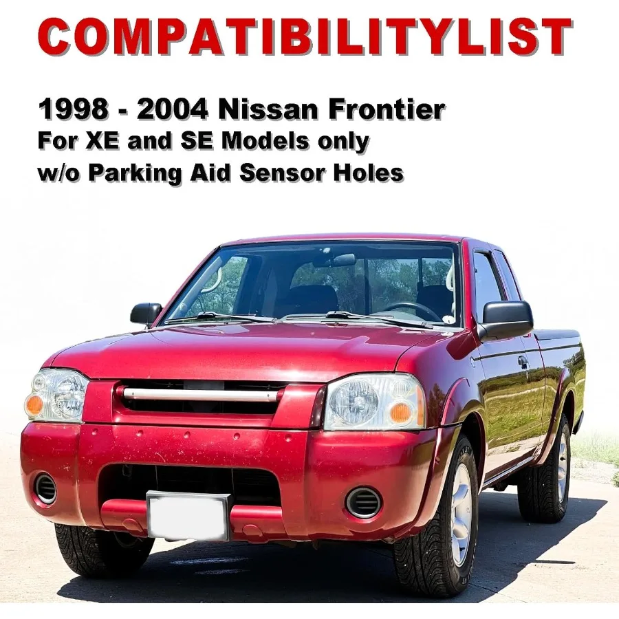 مجموعة المصد الخلفي بلمسة نهائية من الكروم متوافقة مع موديلات Nissan Frontier XE SE 19982004 تتميز بحامل تثبيت مصنوع من Ste #2