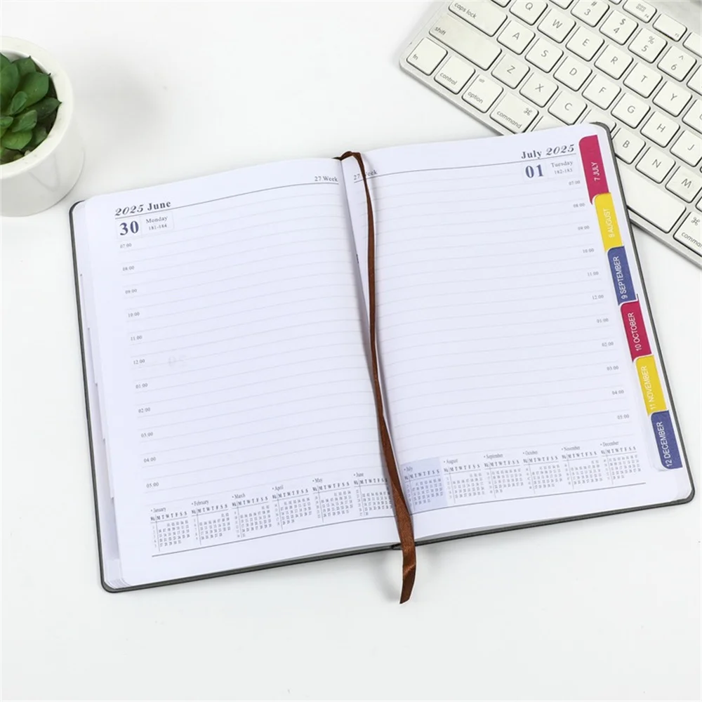 2025 Daily Schedule Agenda Notebook Monthly Calendar Planner Notepad Portable List Planner Note Book School Office Stationery