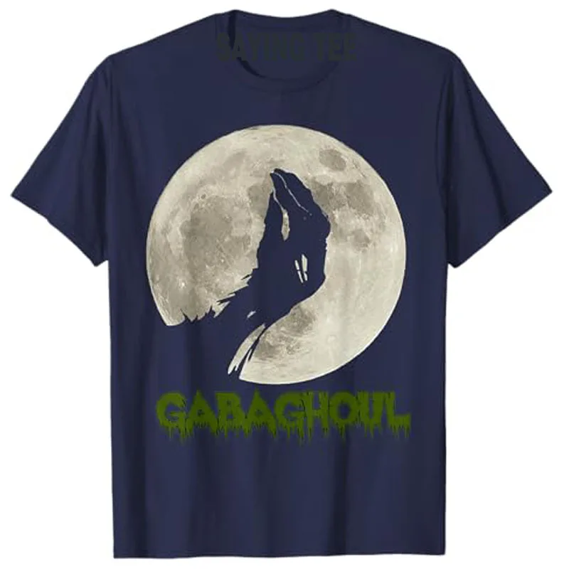 Gabaghoul Funny Hand Moon Halloween Costume T-Shirt Gift Humorous Short Sleeve Horror Style Graphic Outfit Fashion Novelty Tops