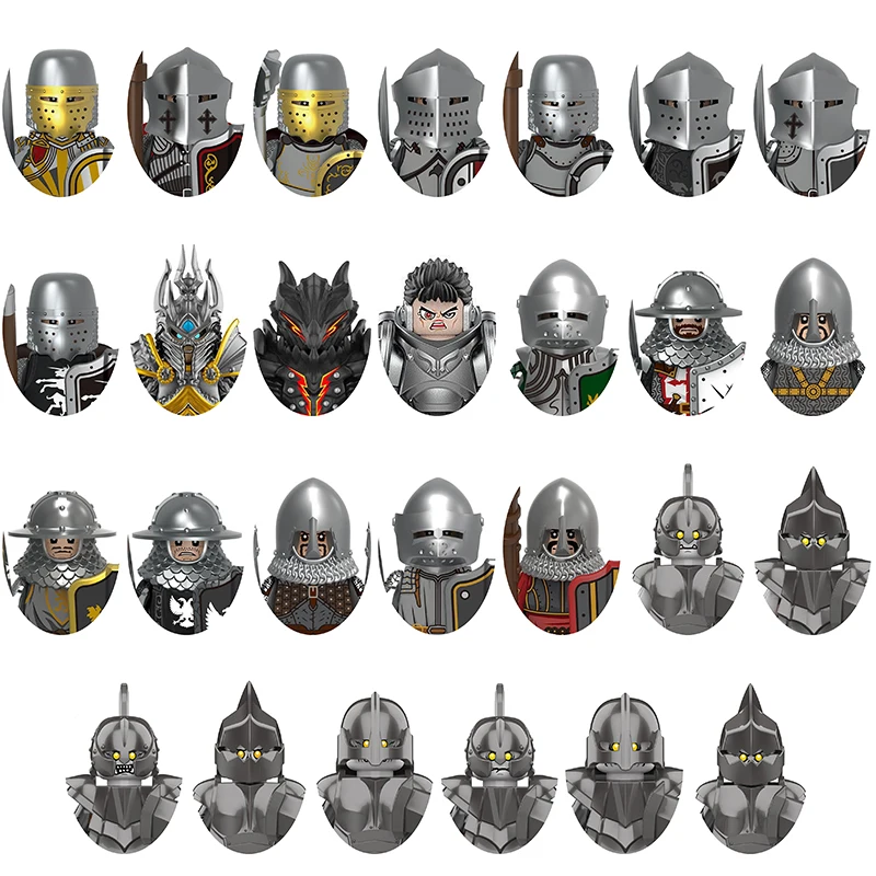 

Collectible Model Toys Medieval Warrior King Armor Castle Building Blocks Assembly Action Figures Exquisite Gift For Collectors