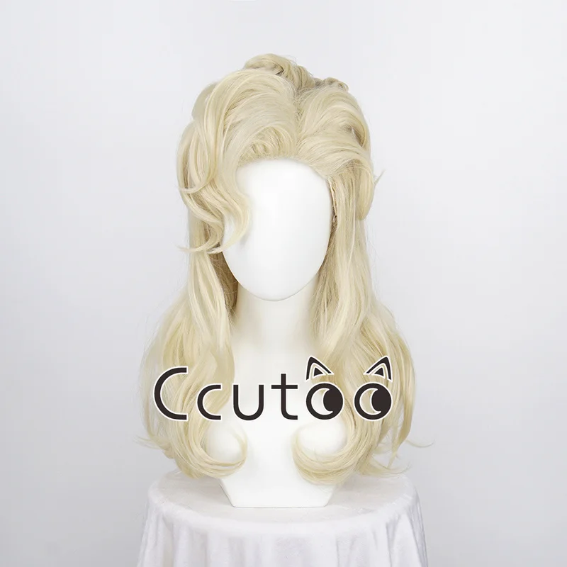 

Game LOL Western Magic Shadow Evelynn Cosplay Wigs 55cm Blonde Curly Wigs Heat Resistant Synthetic Hair