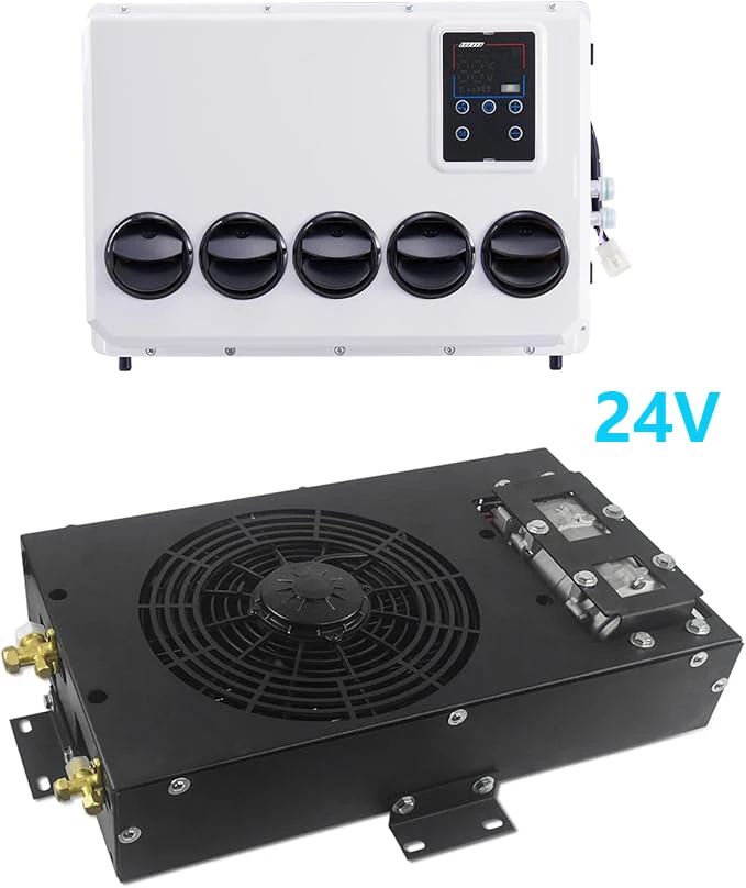TELCOOL 24V DC Silent Air Conditioner Bottom Hidden RV AC Unit for Campers, Trucks, Agricultural Vehicles, Engineering Vehicles
