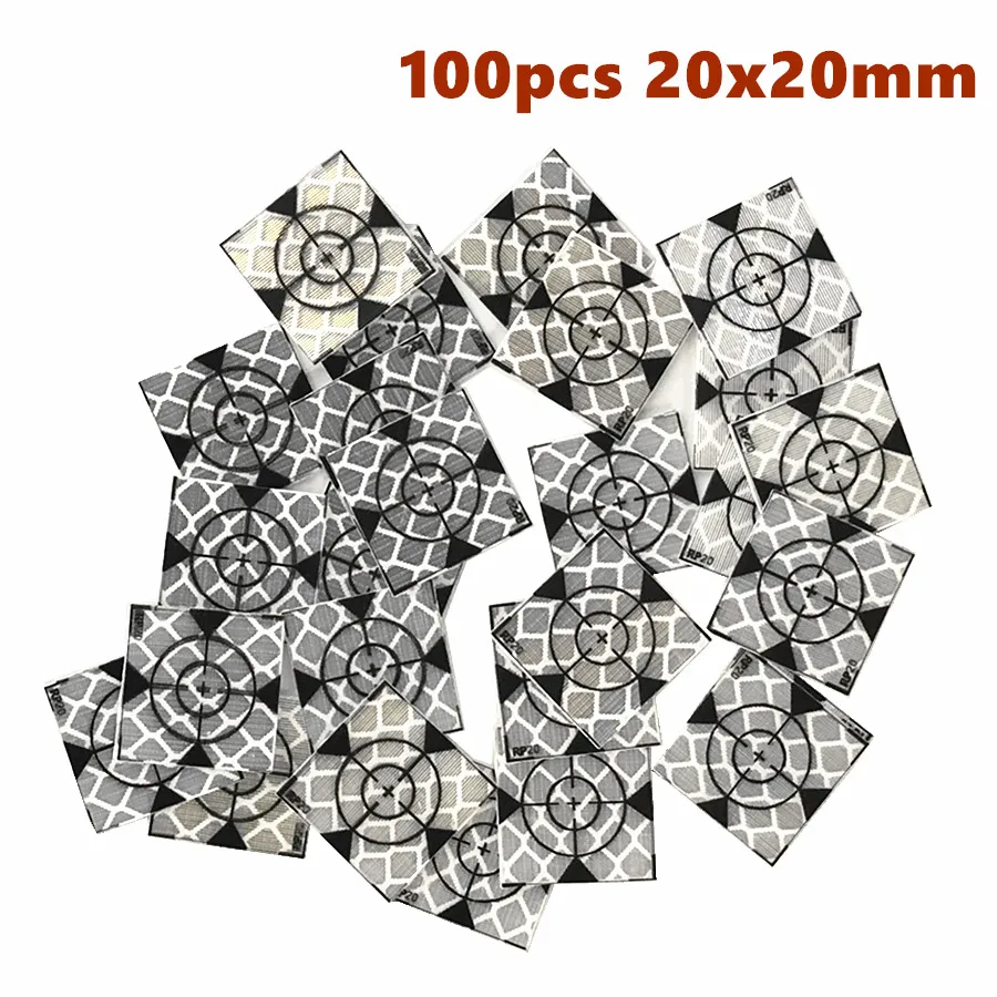 New 100Pcs White Reflector Sheet For Total Station 20 30 40 50 60 mm Triangle Reflector Sheet Reflective Tape Target