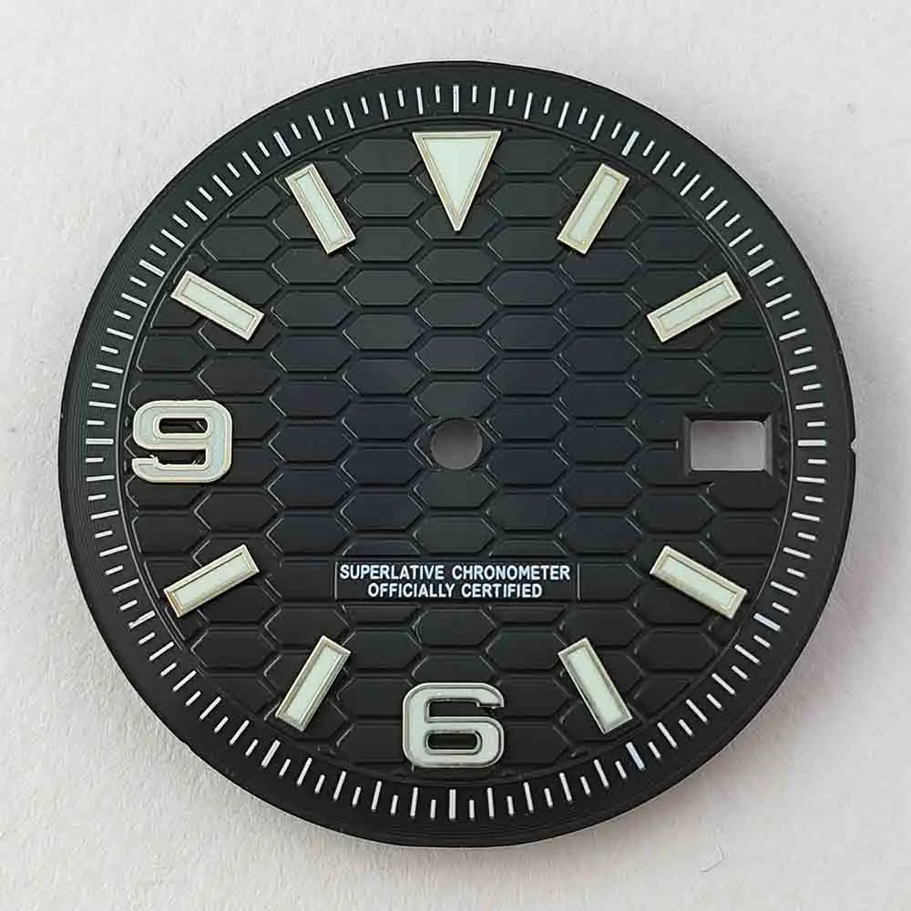 قرص NH35 جديد مقاس 31 مم قرص مضيء باللون الأزرق والأخضر مناسب لملحقات استبدال قرص ساعة الحركة NH35