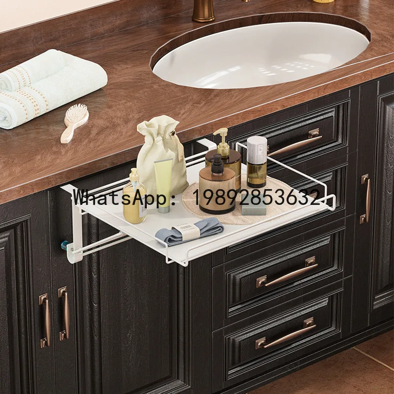 

Z7 foldable countertop rack cabinet door kitchen hanging table board storage auxiliary table baffle