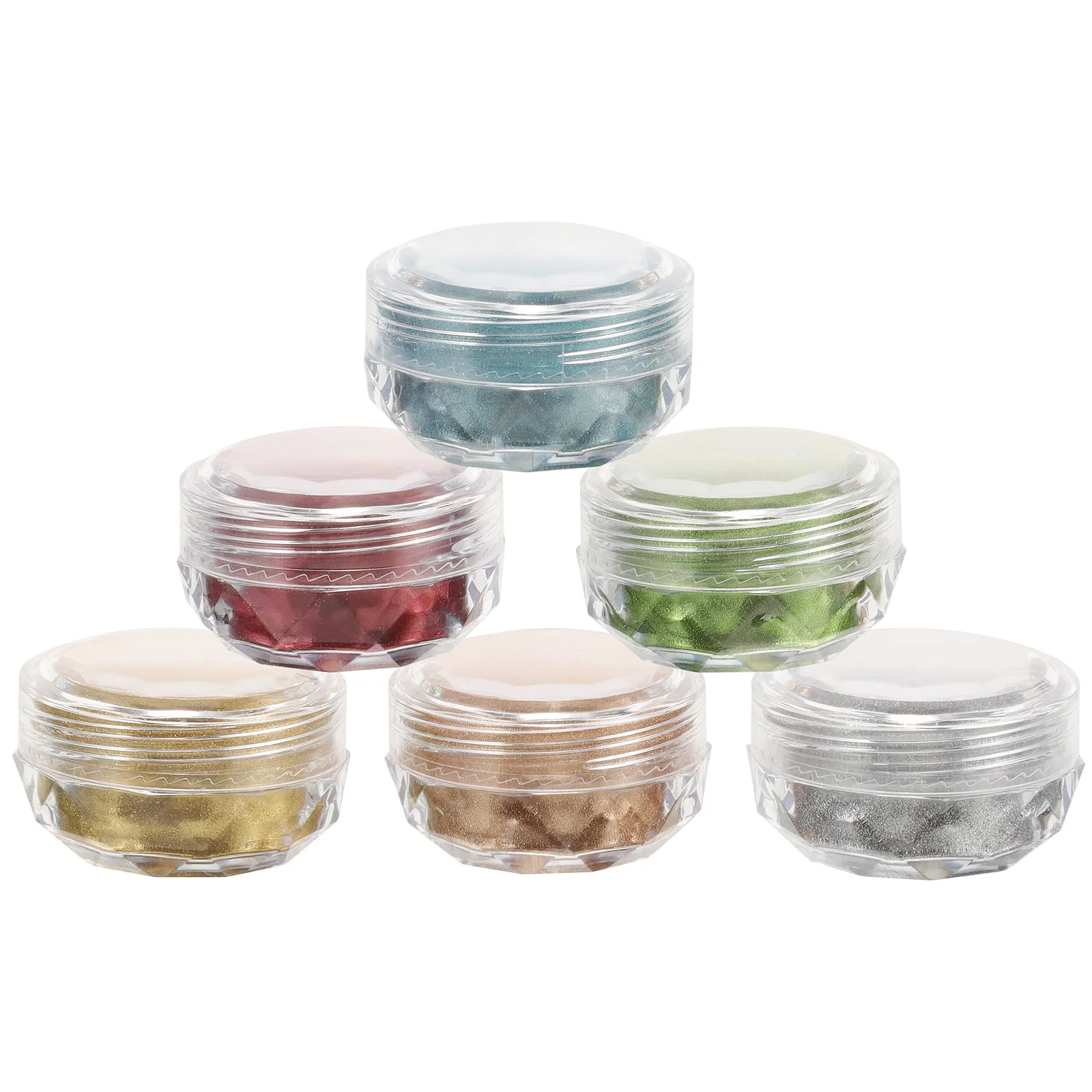 6 stuks nail art gereedschap pailletten verschillende kleuren diy manicure glitter accessoires veilig voor huid sleutelbeenderen nagel glitter