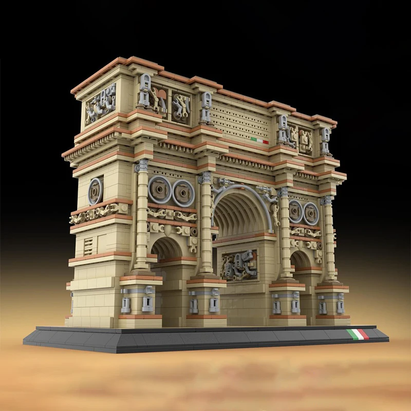 MOC – arc d'architecture modulaire célèbre de blocs de construction Constantine, ensemble d'assemblage, Mini modèle de briques, jouets d'exposition de bureau pour garçons