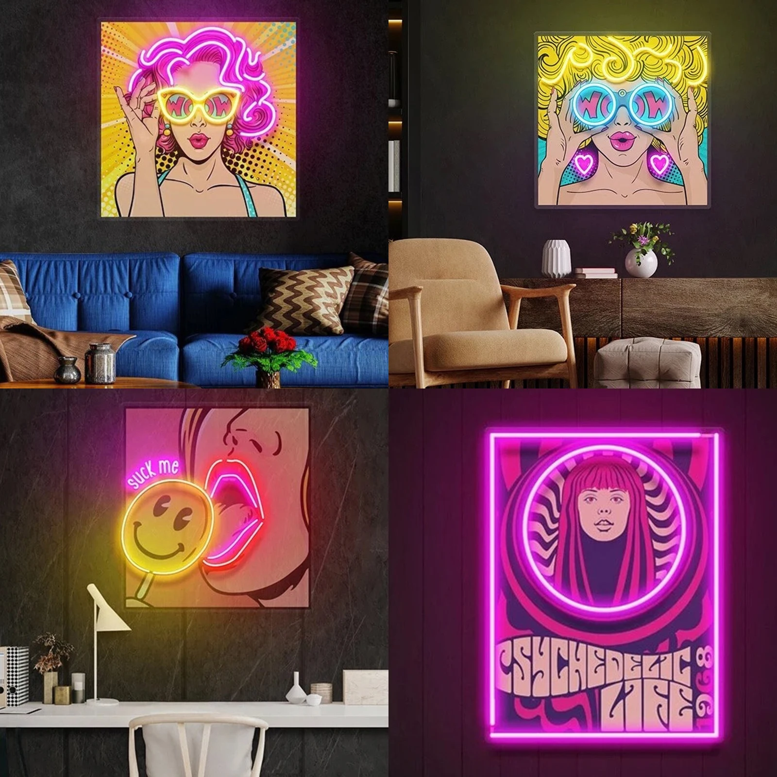 art wall neon lights para o quarto sinal led estetico sexy girl sala de jogos home decor presente de aniversario 01