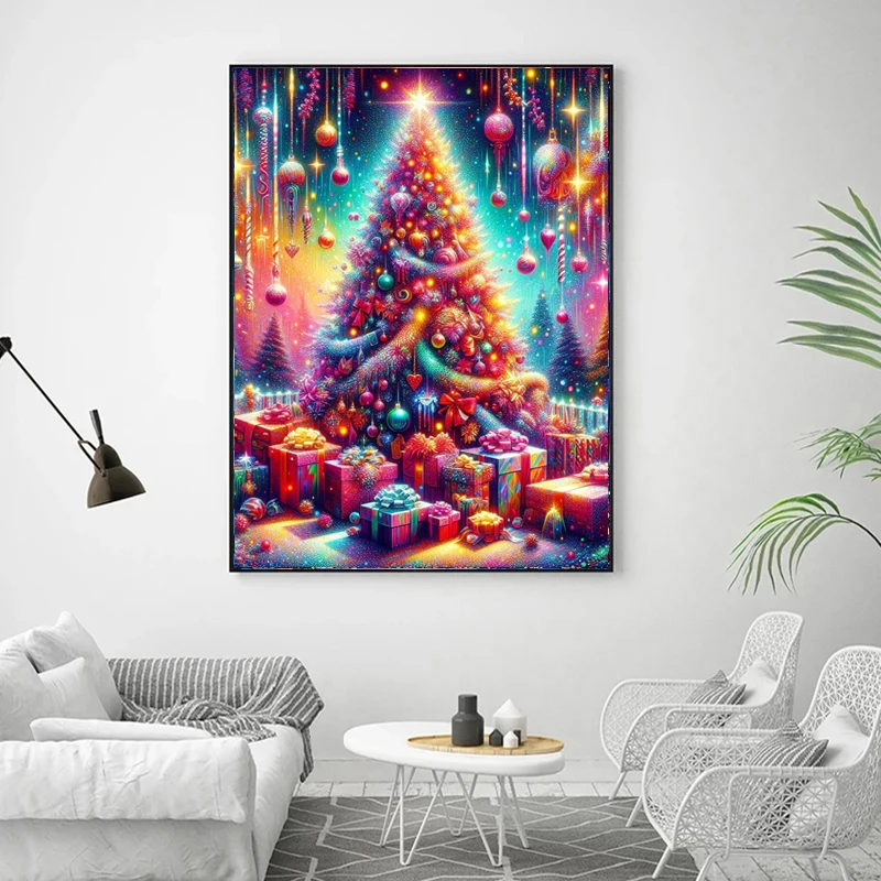 5D Fairy Dust Diamond Painting Tree Full Crystal Drill Diamond Mosaic Art Rhinestones Embroidery Gift Christmas Decoration 2024