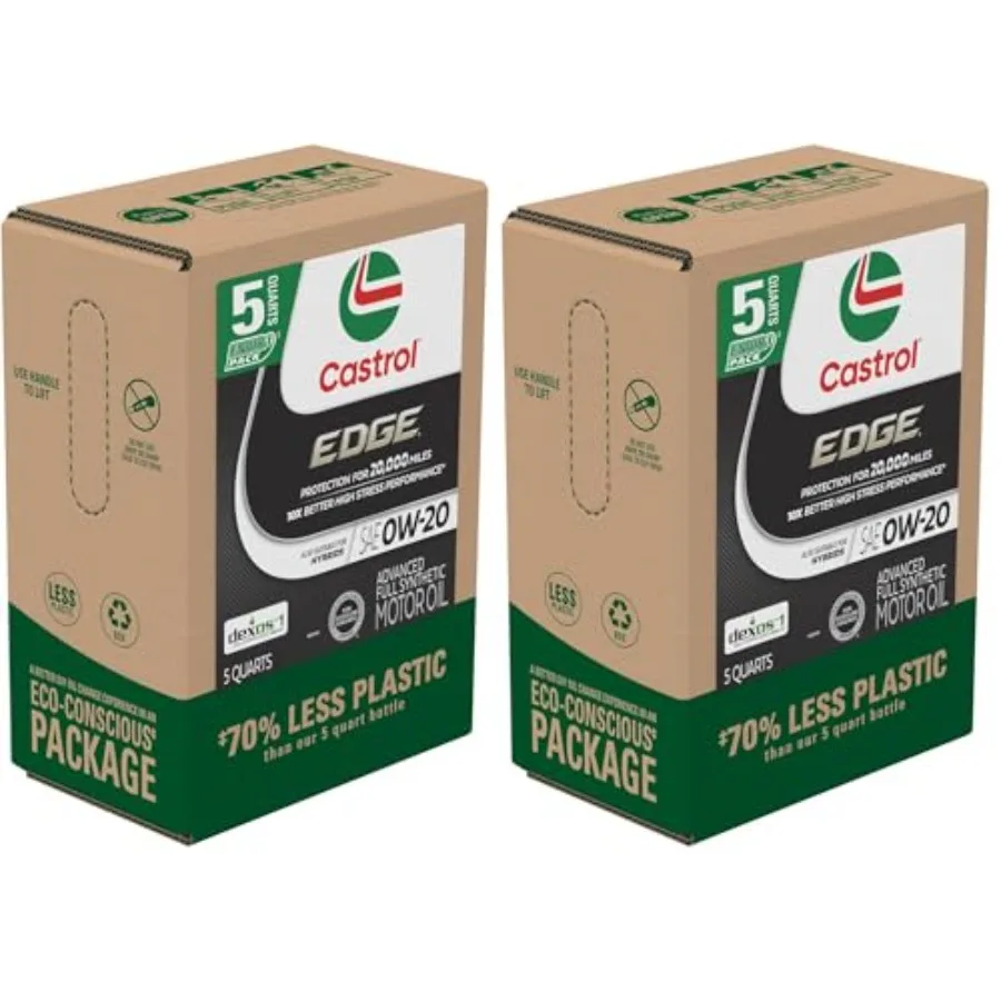 

Edge 0W-20 Advanced Full Synthetic Motor Oil 5 Quart Eco Pack Pack of 2