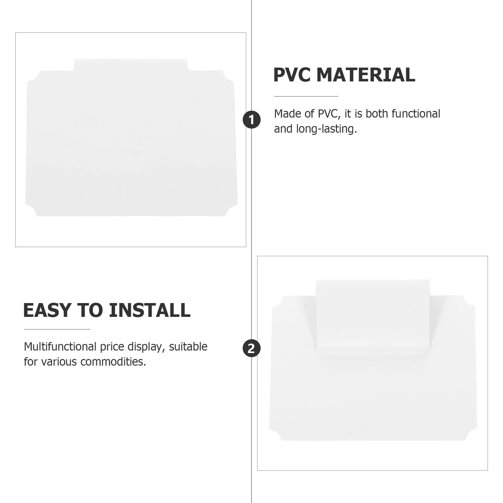 

8pcs Label PVC Bins Clips Square White Storage Basket Clips Basket Tags Hanging Organization Files Folders