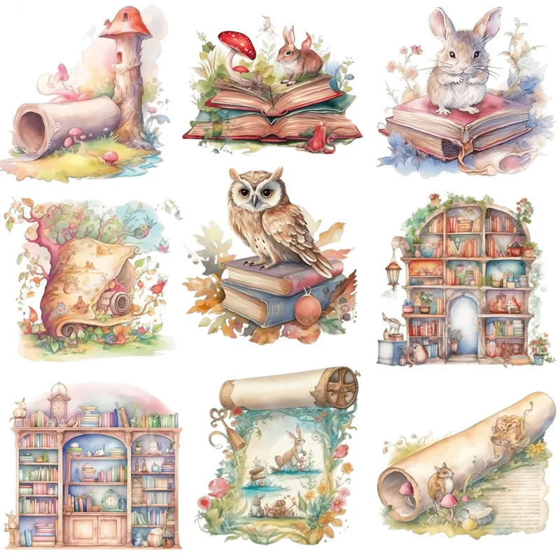 Fairy Tale Bookstore Stickers Crafts And Scrapbooking stickers kids toys book Decorative sticker DIY Stationery