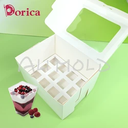 5-pack 12/24 Cavities Cupcakes Packing Boxes Christmas Birthday Wedding Anniversary Cake Slots Treats Dessert Baking Supply Case