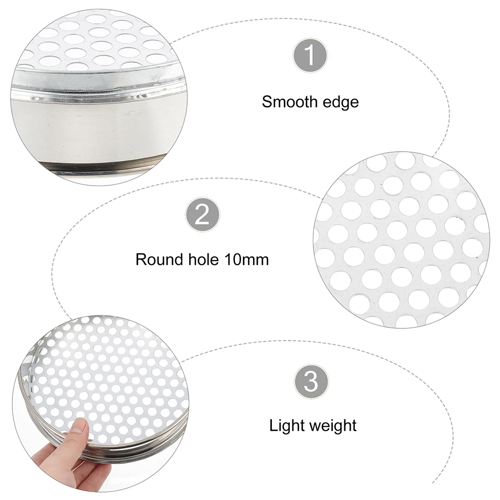 

2pcs Stainless Steel Round Hole Sifting Pans Mesh Sieves For Gardening Home Planting Garden Tools Soil Sifter Sifting Tool