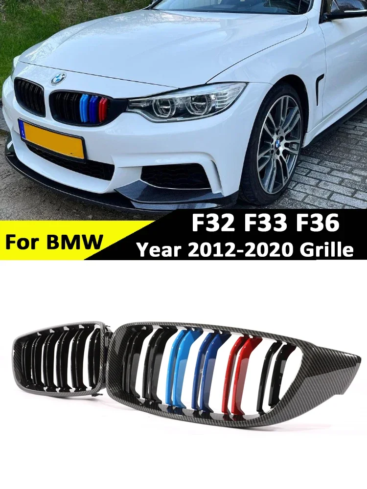 

Front Bumper Kidney Gloss Black Carbon Racing grill for BMW4 Series F32 F33 F36 F80 F82 2013-2020 Refiting Grille Accessories