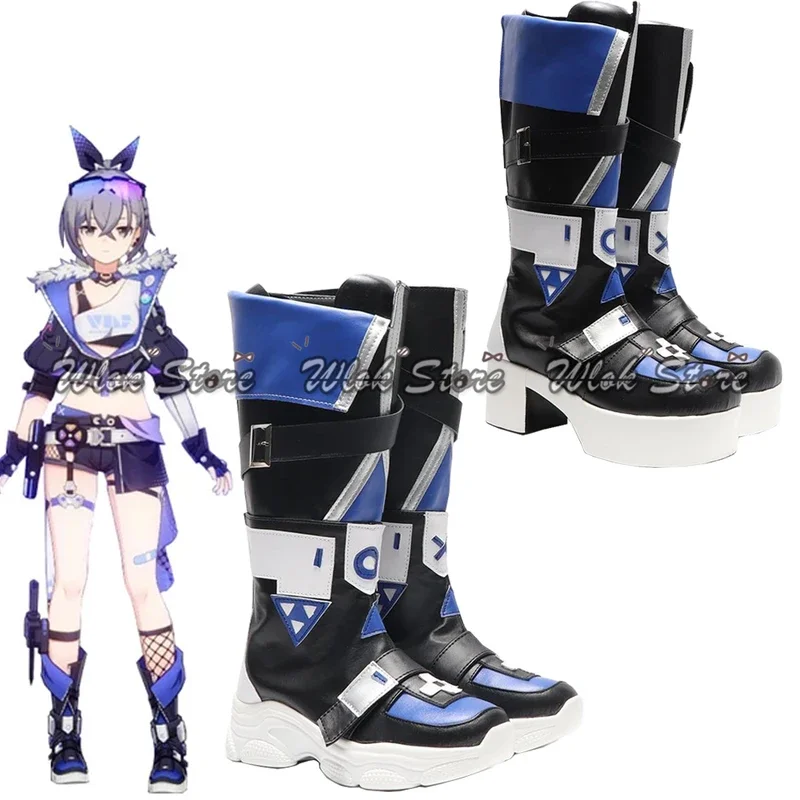 

Anime game honkai star Rail Silver Wolf cosplay shoes boots men women Halloween party Carnival role play shoes custom made