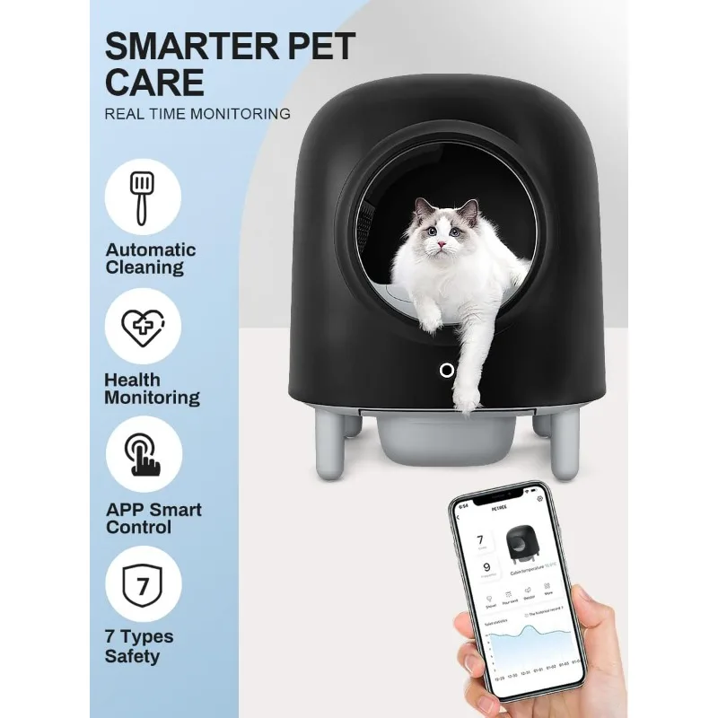 Automatische Katzen toilette, 100% sicher, Wi-Fi mit intelligenter App-Überwachung-ultimative Hygiene und Komfort für Ihren Katzen freund