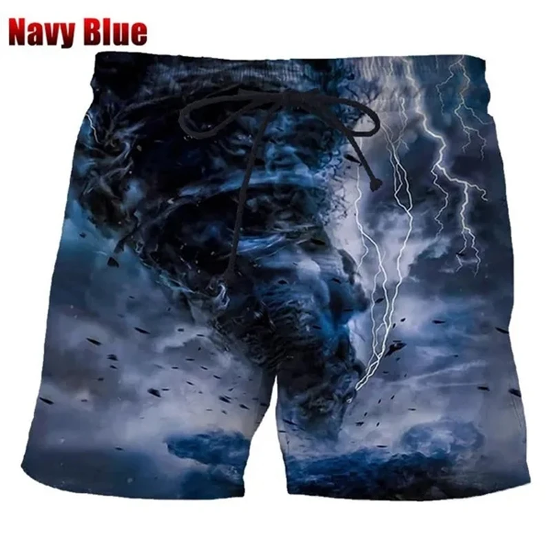 Fashion Tornado Pattern 3D Printing Shorts Men's Outdoor Leisure Sports High Quality Quick-drying Beach Pants Men Gym Shorts