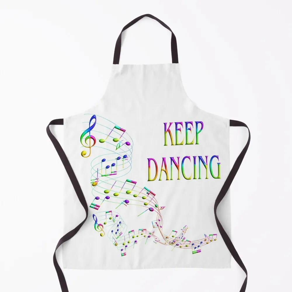 

Musical Keep Dancing Inspirational Quote Apron For Kitchen Camping Hairdressing Hairdresser Accessories Apron