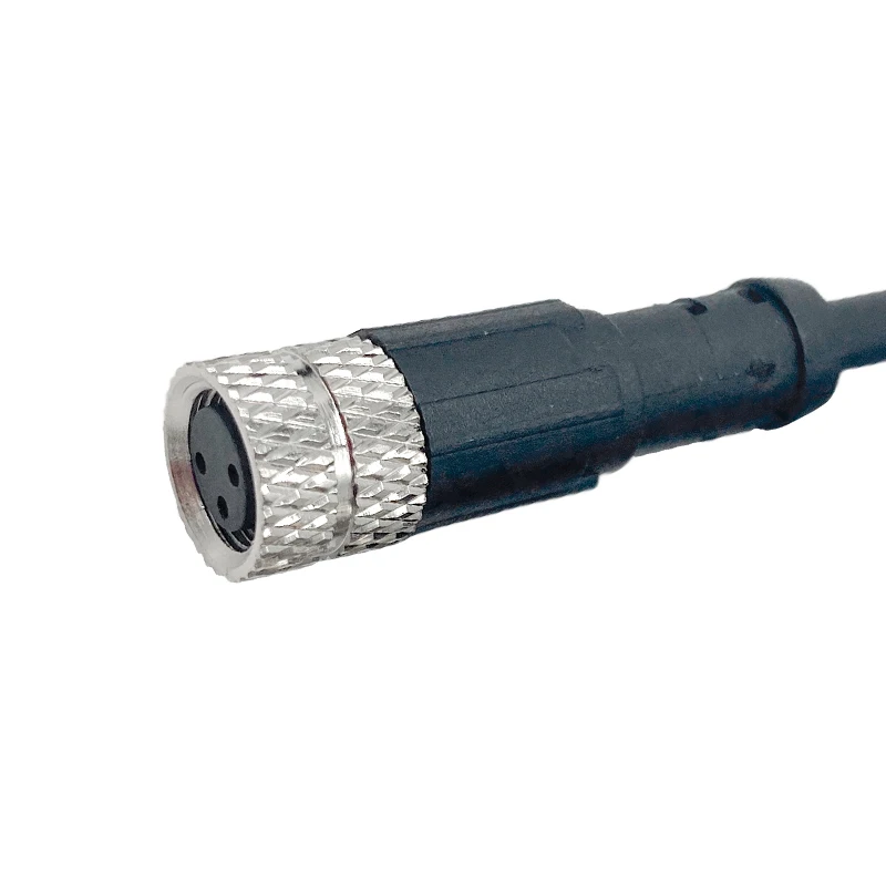 M8 Sensor Connector Single Terminal +2m Shield Wire IP67 Screw Threaded Plug Coupling Straight/Angle 3/4/6/8 Pin Adapter Socket