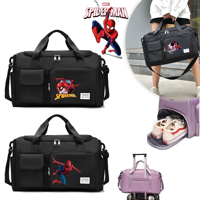 Spiderman Men Women Carry on Travel Bag Gym Weekend Duffle Bag with Shoe Compartment Sport Fitness Hand Case Marvel Disney Gifts