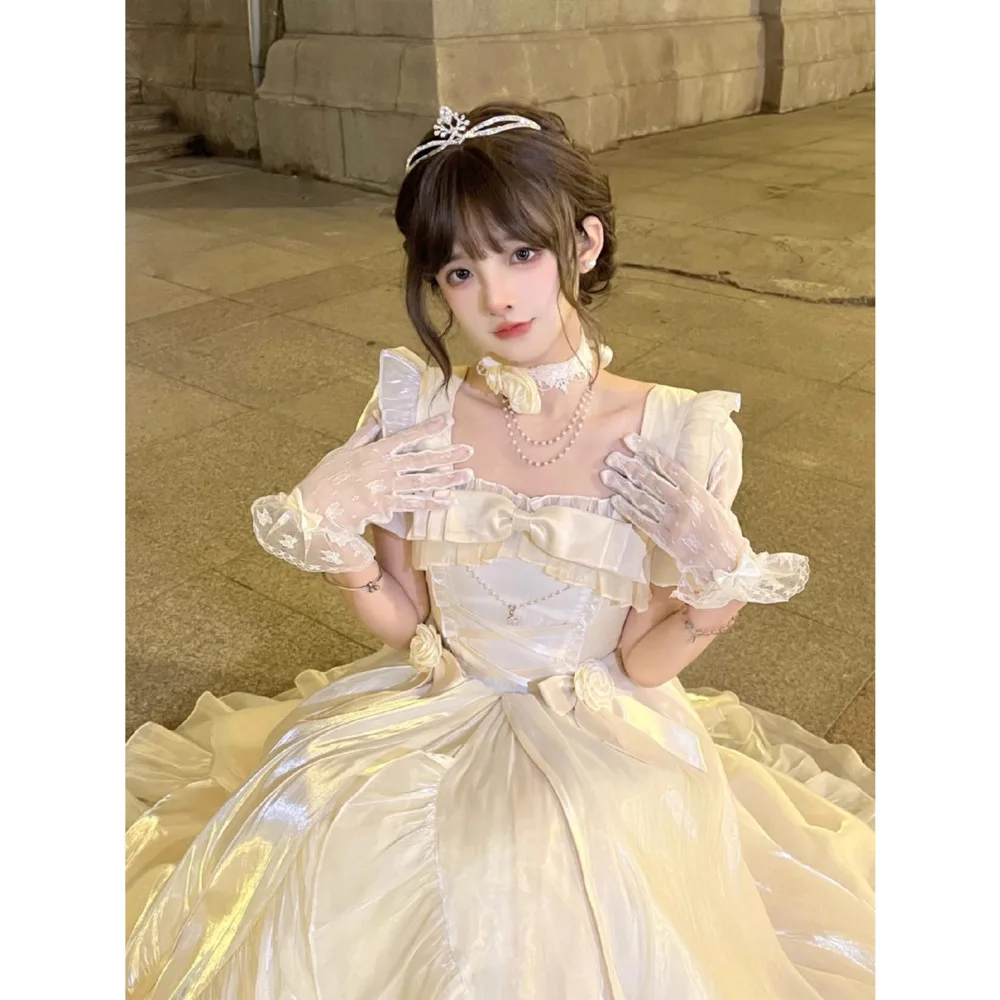 Genera colore fiore abito da sposa Lolita Lolita abito dolce ed elegante abito da principessa abito da fata