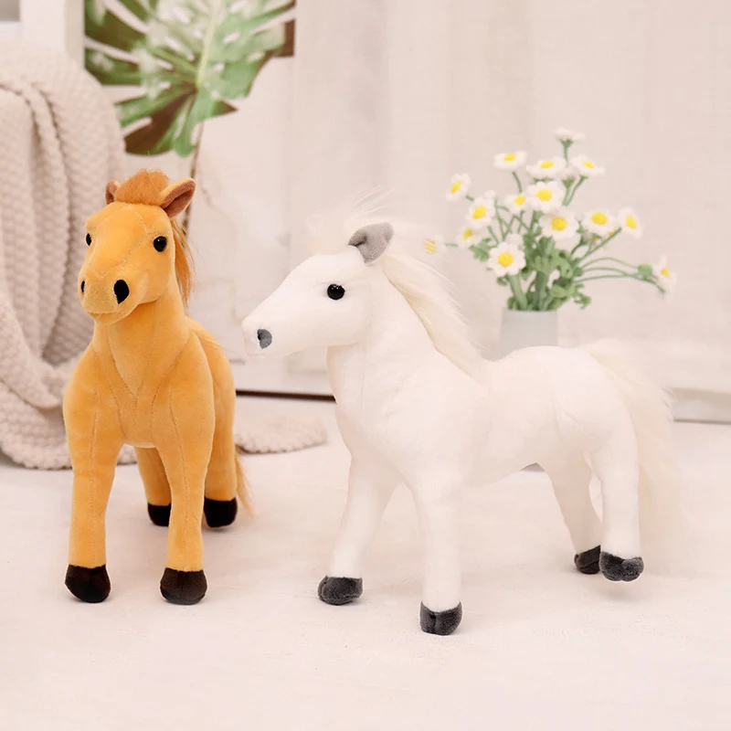 2024 Easter New Simulated Pony Lifelike Horse 30cm 4 Colors Barn Animal Plush Toy Stuffed Animal Office Home Table Decoration