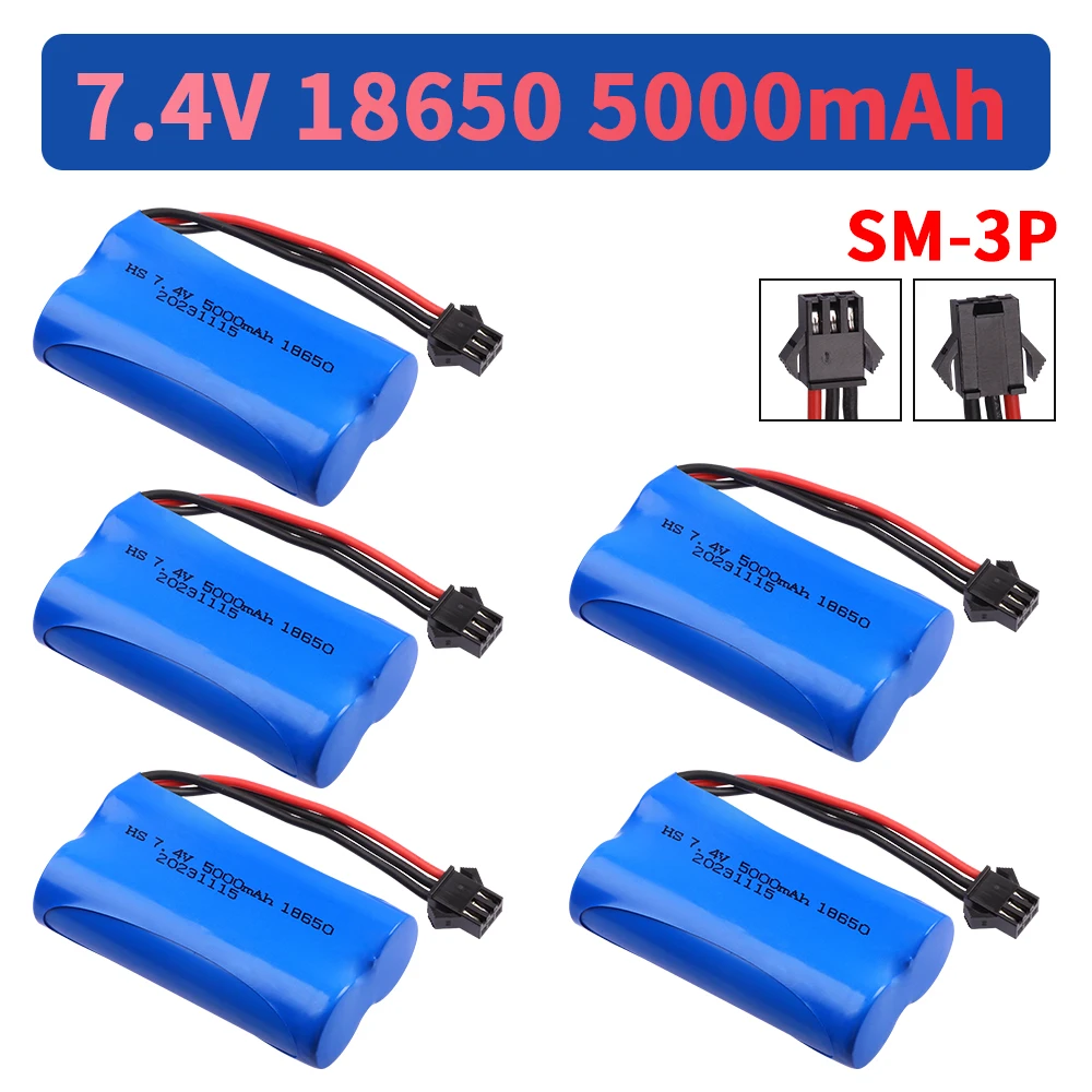 7.4V 5000mah 2S SM-3P Plug Lipo battery for Watch Gesture Sensing Twisted RC stunt car RC Cars trucks boats toys parts battery