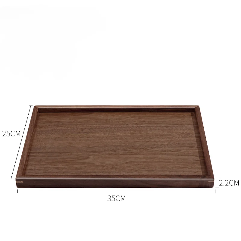 Simple Solid Wood Tea Tray Household Wooden Tray Living Room Snacks Snack Tray Pot Bearing Dry Bubble Table