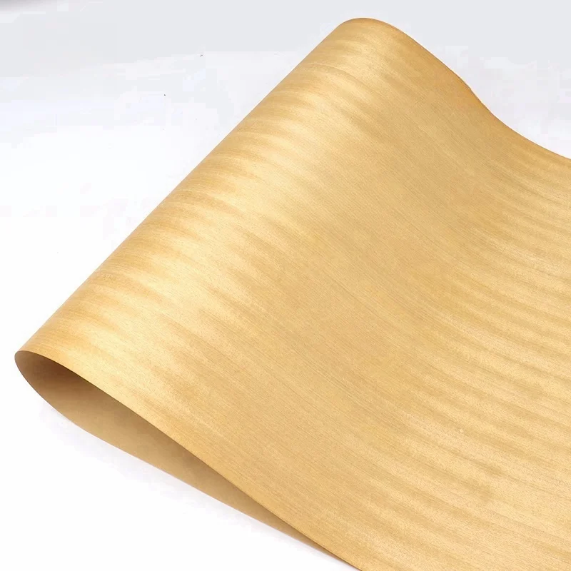 Natural Wood Veneer Golden Teak Straight Grain for Furniture Backing Kraftpaper about 60cm x 2.5m 0.25mm Q/C