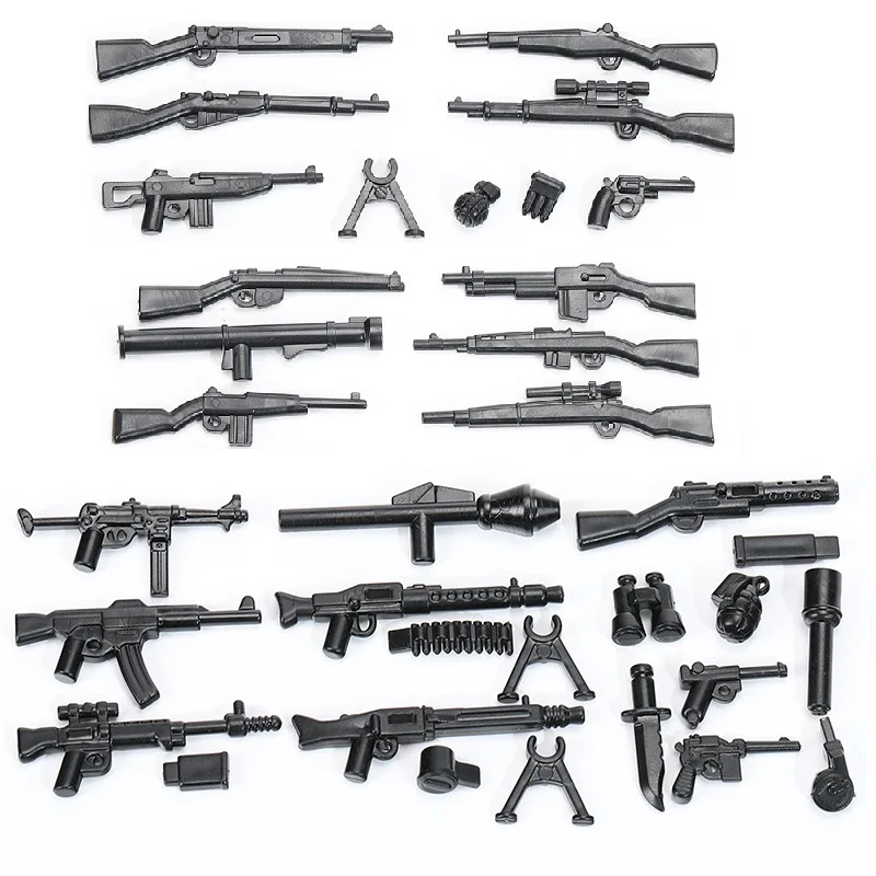 WW2 Military Weapons Mini Action Figures MOC Series Guns Assault Rifle Army DIY Building Blocks Soldier Bricks Toys For Boy Gift