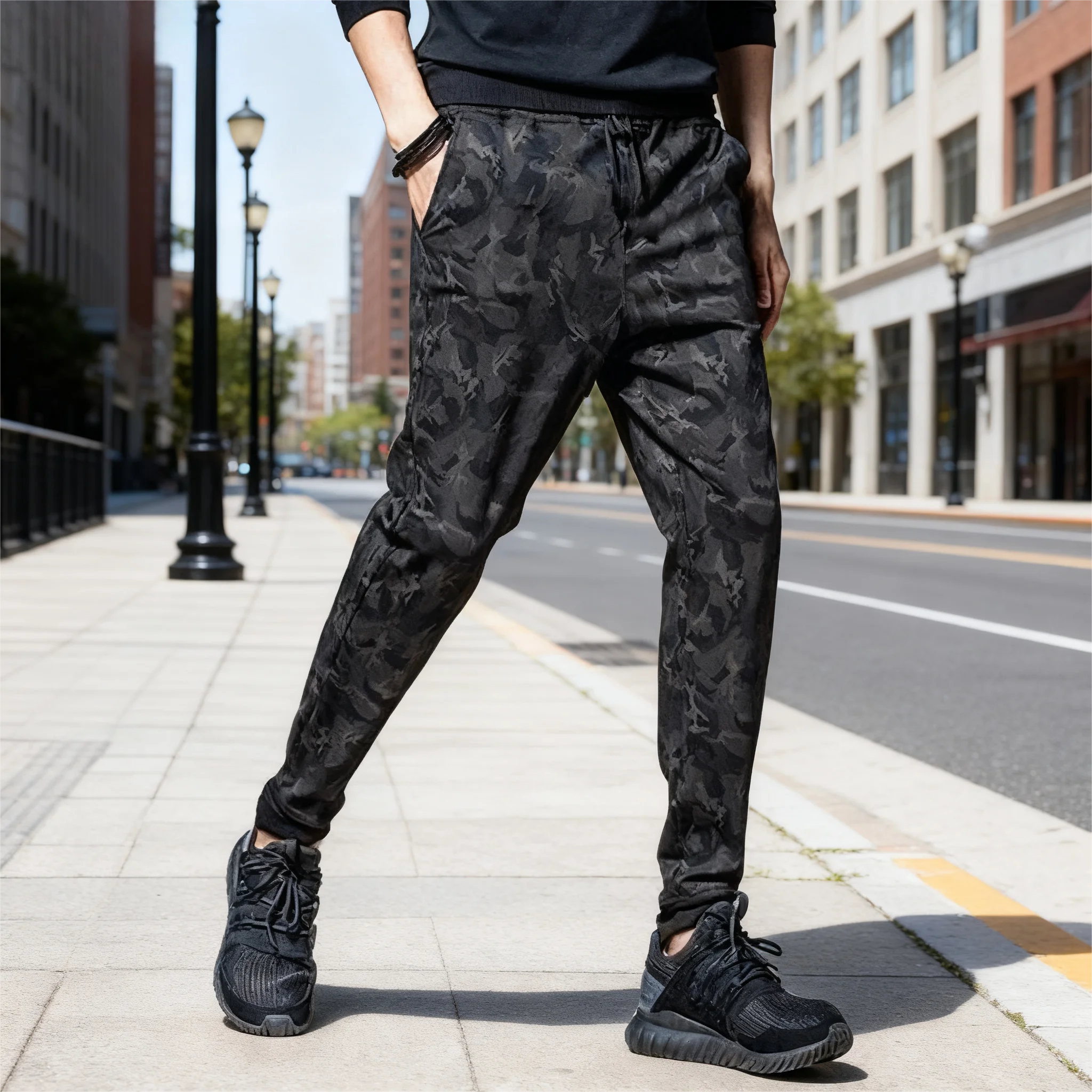 

Men's High Stretch Jogger Pants - Breathable Comfortable Daily Casual Trousers for Spring Autumn Fashion Lightweight
