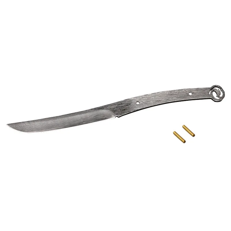 Imagem -05 - Lâmina de Aço Damasco Faca Fixa Artesanal Doméstica Blanks Faça Você Mesmo Hand Tools Produtos Semi-acabados com Prego de Cobre