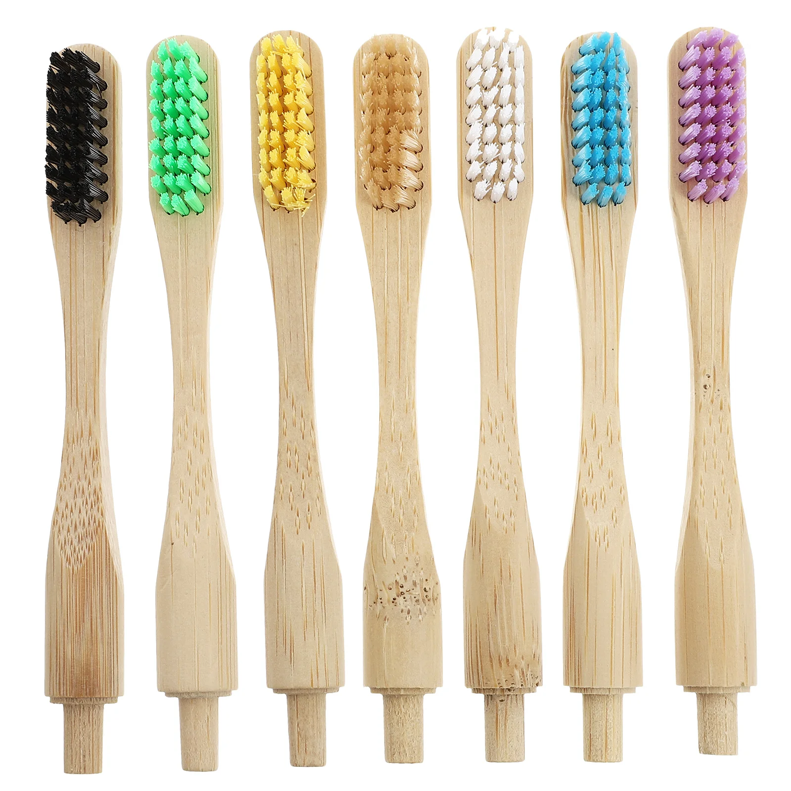 

7Pcs Sustainable Bamboo Toothbrushes Replaceable Heads Lightweight Portable Oral Hygiene for Travel Home Bamboo Toothbrushes