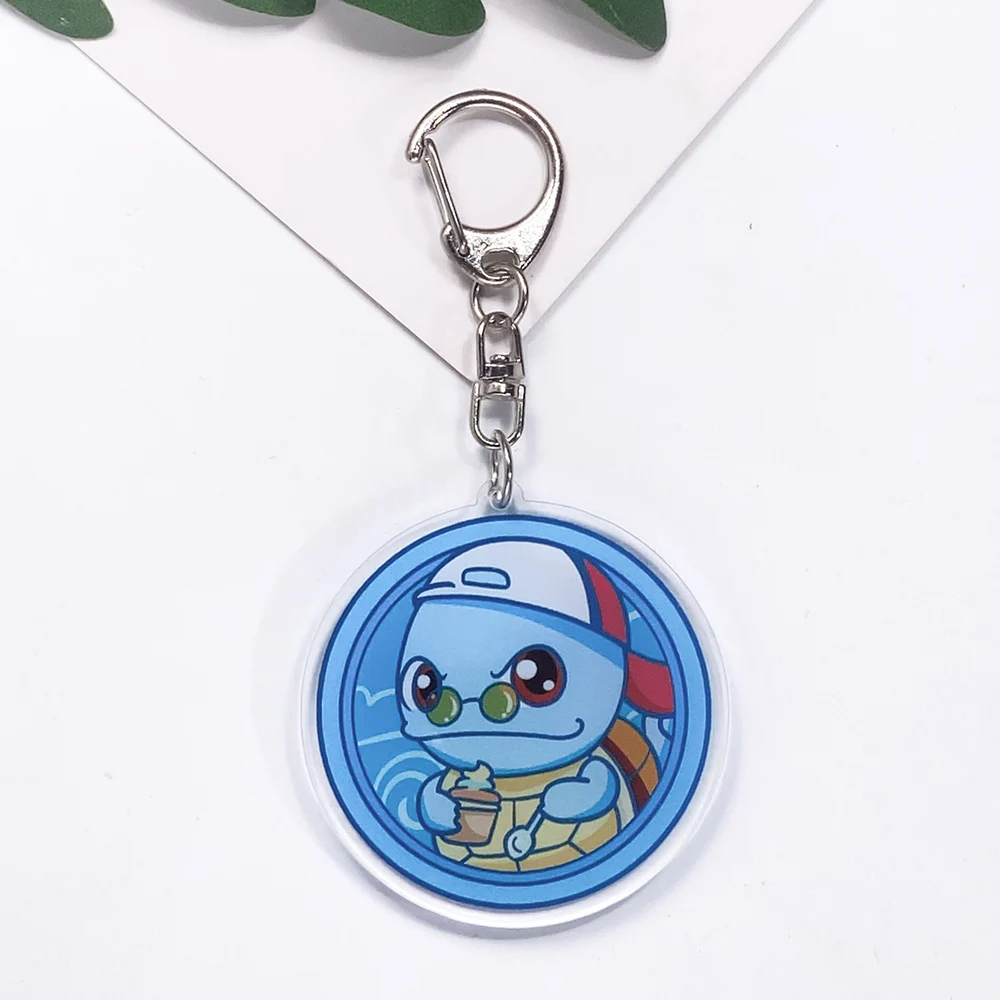 Pokémon Pikachu Gengar Bulbasaur Squirtle Acrylic Car Keychain Accessories Bag Charm Backpack Pendant Key Ring Gifts For Friends