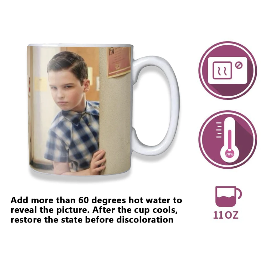 Classic TV Sheldon Creativity Change Color Chang mug Ceramic mug Hot Coffee Cup Breakfast Cup Mug Friend Gift