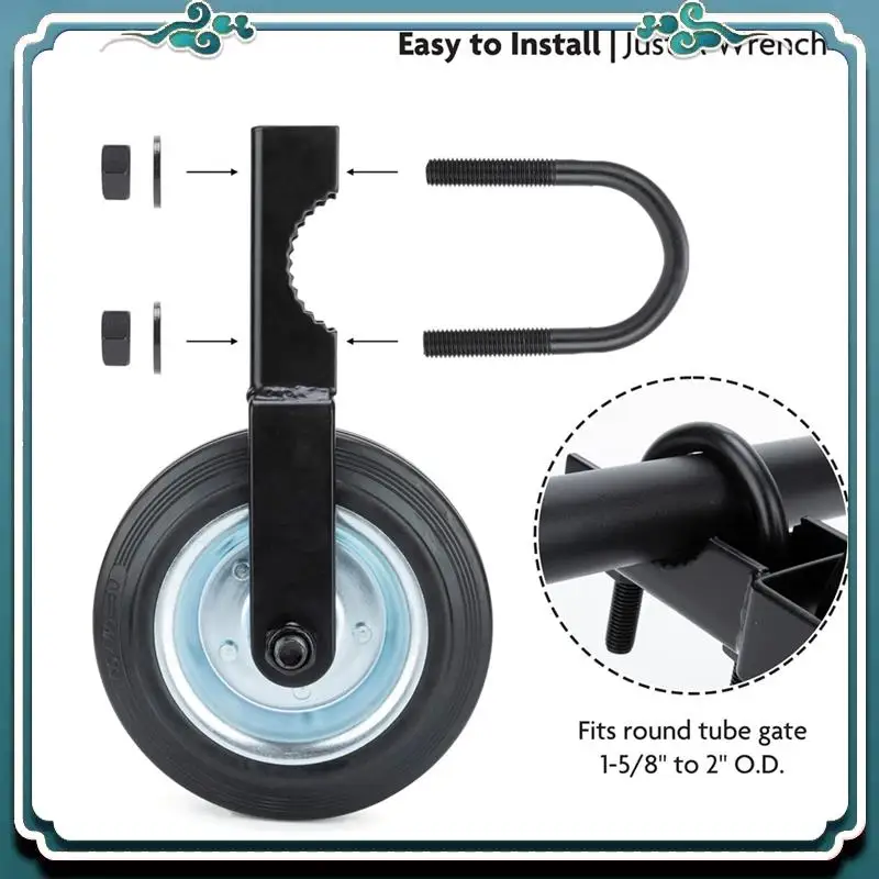 قسط 6 بوصة بوابة عجلة بوابة العجلات عدة الثقيلة بوابة مساعد عجلة بوابة دعم عجلة لسلسلة ربط سياج بوابة متأرجحة ، Durab #2