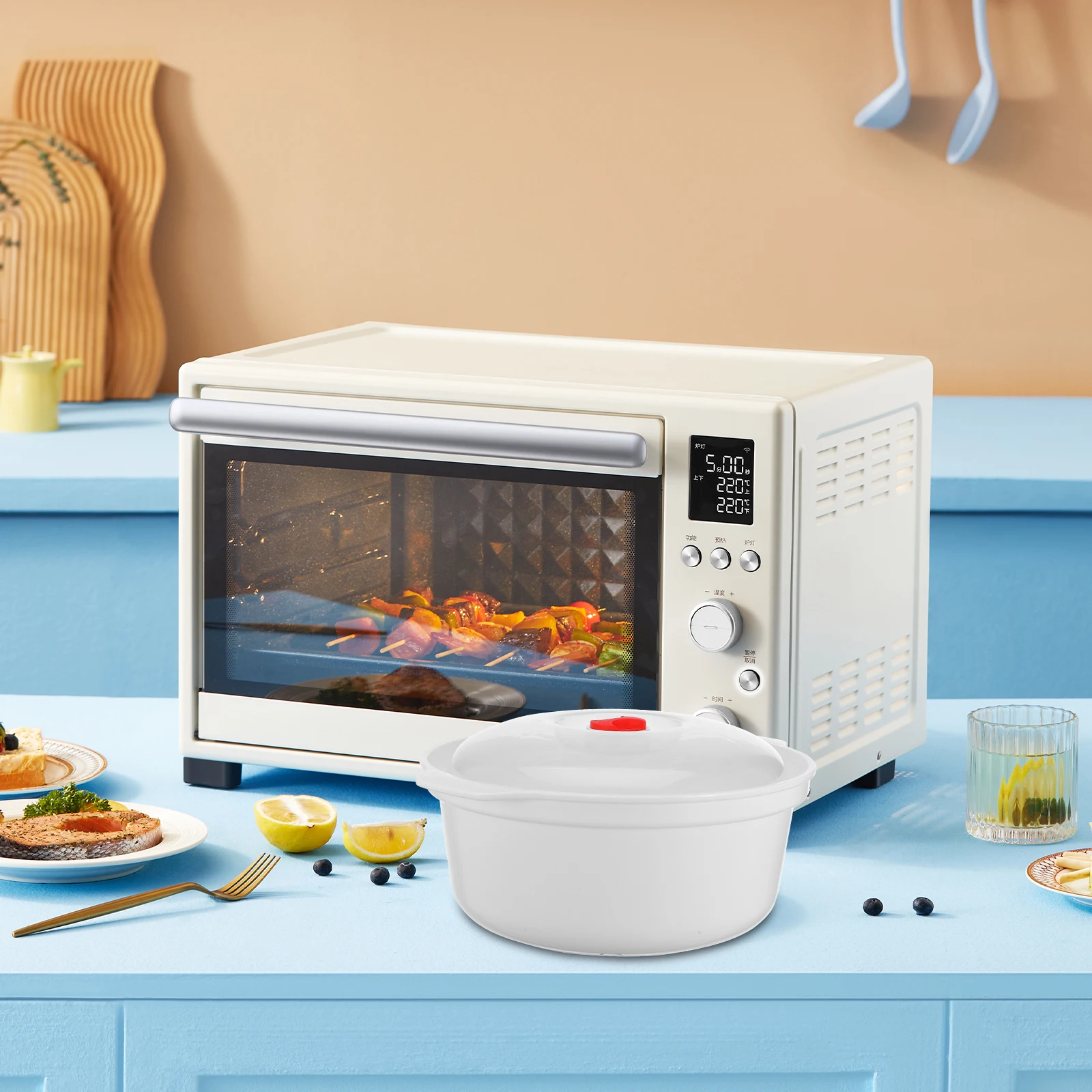 

Microwave Heating Box Food Steamer Vegetable Microwavable Rice Cooker Pp Noodle